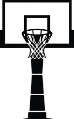Fototapeta na wymiar Basketball Court Logo Monochrome Design Style