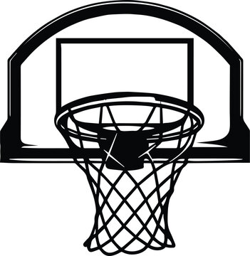 Basketball Hoop Logo Monochrome Design Style