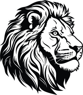 Barbary Lion Logo Monochrome Design Style