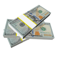 USA money 100 dollar currency 3d rendering