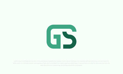 GS logo monogram style in green color