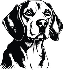 Beagle Dog Logo Monochrome Design Style