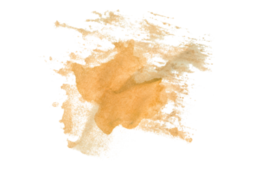 Orange watercolor background. Artistic hand paint. Isolated on transparent background.