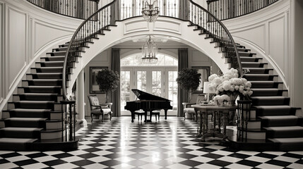 a beautiful room with a piano table