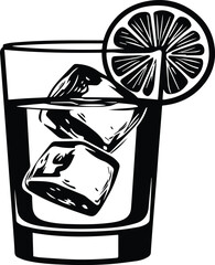 Vodka Shot Logo Monochrome Design Style