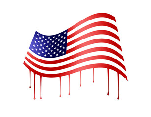 united states flag painted with dripping paint