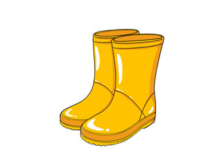 rubber boots isolated