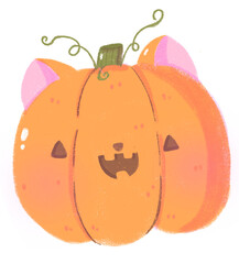 Calabaza con forma de gato sin fondo