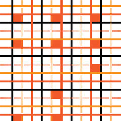 Table cloth orange checkers pattern seamless Halloween theme. design for fashion, card, fabric, wallpaper and all print decoration. vector illustration.