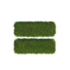 special character font art 3d rendering, artistic font covered with grass, alphabet numbers with transparent background