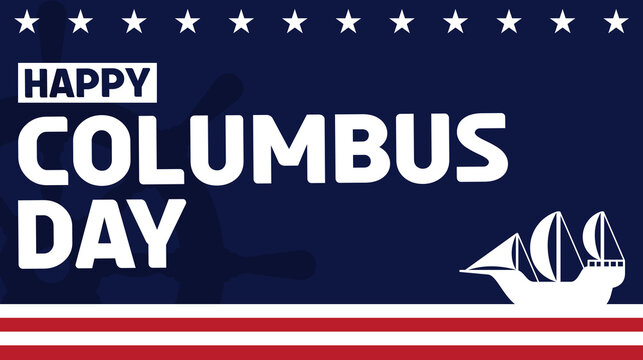 columbus day illustration background. October 9th
