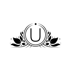 Elegant Alphabet Logo U