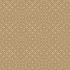 和風背景素材　渋めな金色の七宝模様　正方形