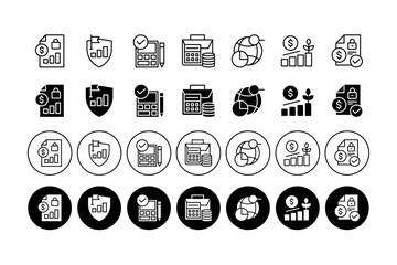 Business Set Icon Pack. Vector Design.