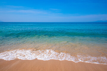 The emerald waters at Punta Negra beach in Puerto Vallarta city