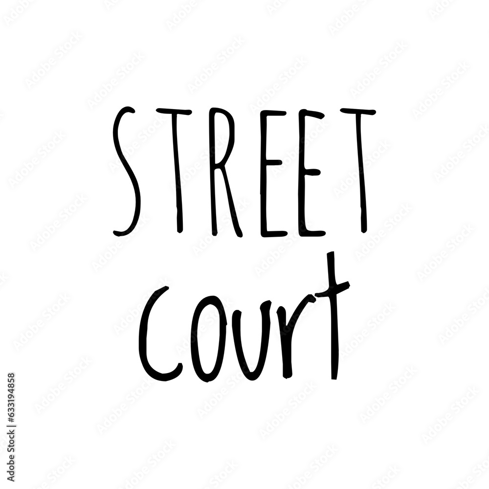 Canvas Prints Street Court Sign, Basketball Lettering