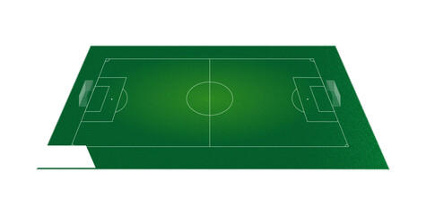 Football or soccer field with horizontal view