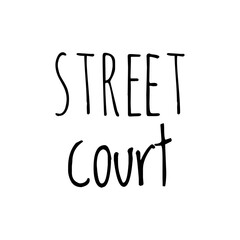 Street Court Sign, Basketball Lettering