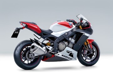 red motorcycle on a white background