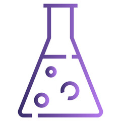 Conical flask gradient icon on white background