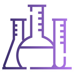 Lab glassware gradient icon on white background