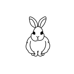 rabbit bunny icons. Vector illustrations.