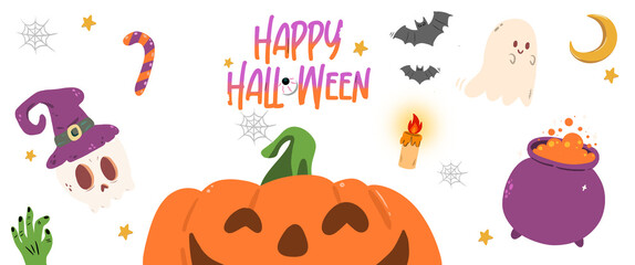 Happy halloween set 4k for cover photo