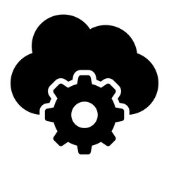 Cloud service  computing solid glyph icon