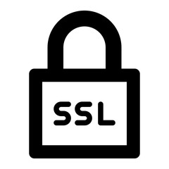 SSL security internet solid glyph icon