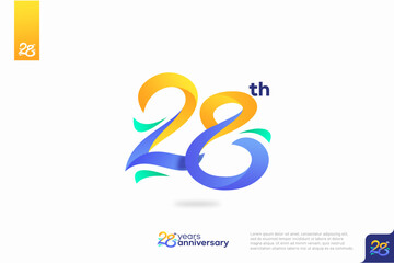 Number 28 logo icon design, 28th birthday logo number, anniversary 28 - obrazy, fototapety, plakaty