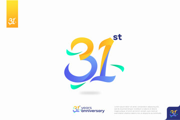 Number 31 logo icon design, 31th birthday logo number, anniversary 31