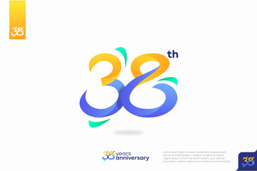 Number 38 logo icon design, 38th birthday logo number, anniversary 38