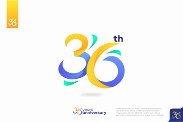 Number 36 logo icon design, 36th birthday logo number, anniversary 36