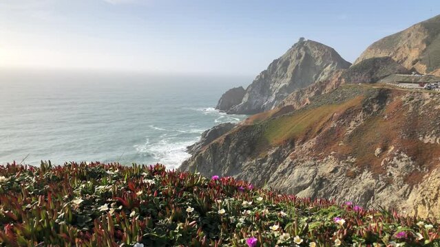 Beautiful view of Pacific ocean and beach in Northern California