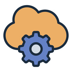 Cloud service  computing filled line