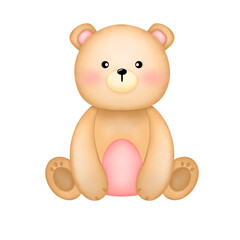 cute little brown bear in sitting position element image