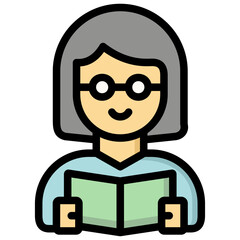 reading icon illustration design with outline