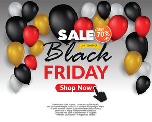 Black Friday limited offer banner with flat design.