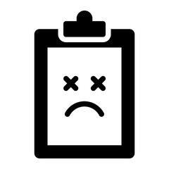 No Task or no report solid glyph icon