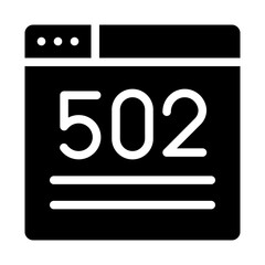 Error Bad Gateway solid glyph icon