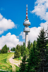 Fototapeta premium Snejanka TV tower in Pamporovo, Rhodope mountains