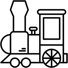 Locomotive Icon. Vintage Steam Train Symbol Stock Illustration. Vector Line Icons For UI Web Design And Presentation
