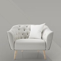 White Leather Luxury and Comfortable Armchair