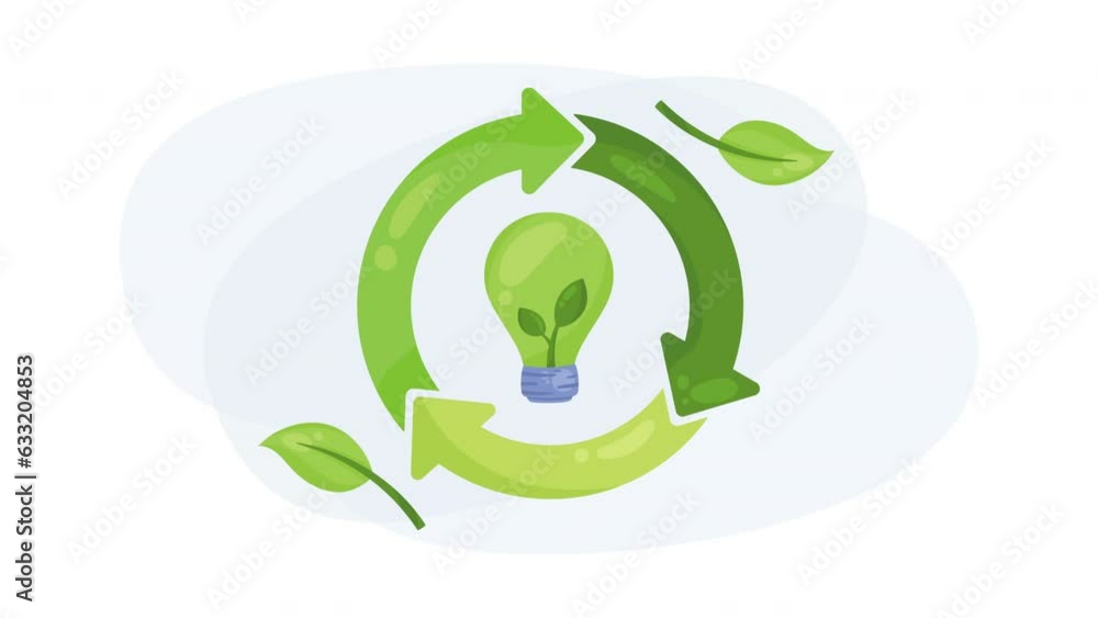 Poster recycle arrows with bulb animation