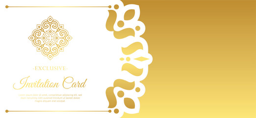 Gold invitation background style ornamental pattern