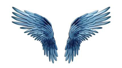 blue wings on transpared background