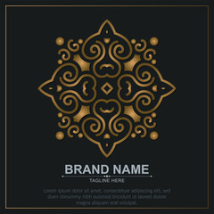 luxury ornament logo line art