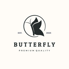 butterfly cute evolve vintage logo vector minimalist illustration design, butterfly bug logo design