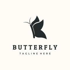 butterfly luxury vintage logo vector minimalist illustration design, butterfly cute animal symbol design