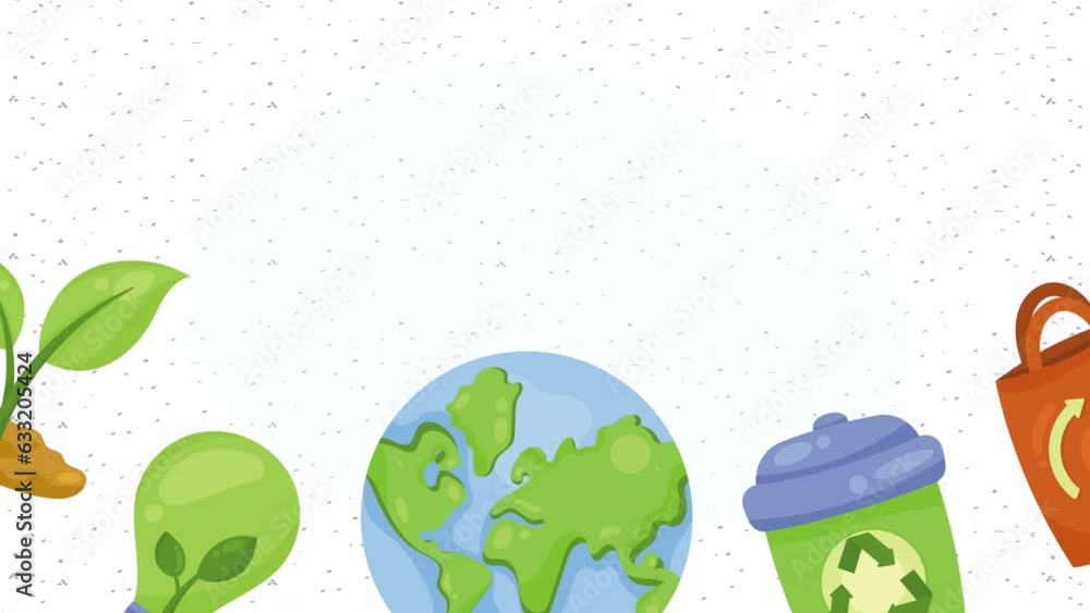 Poster ecology animation with elements frame animation